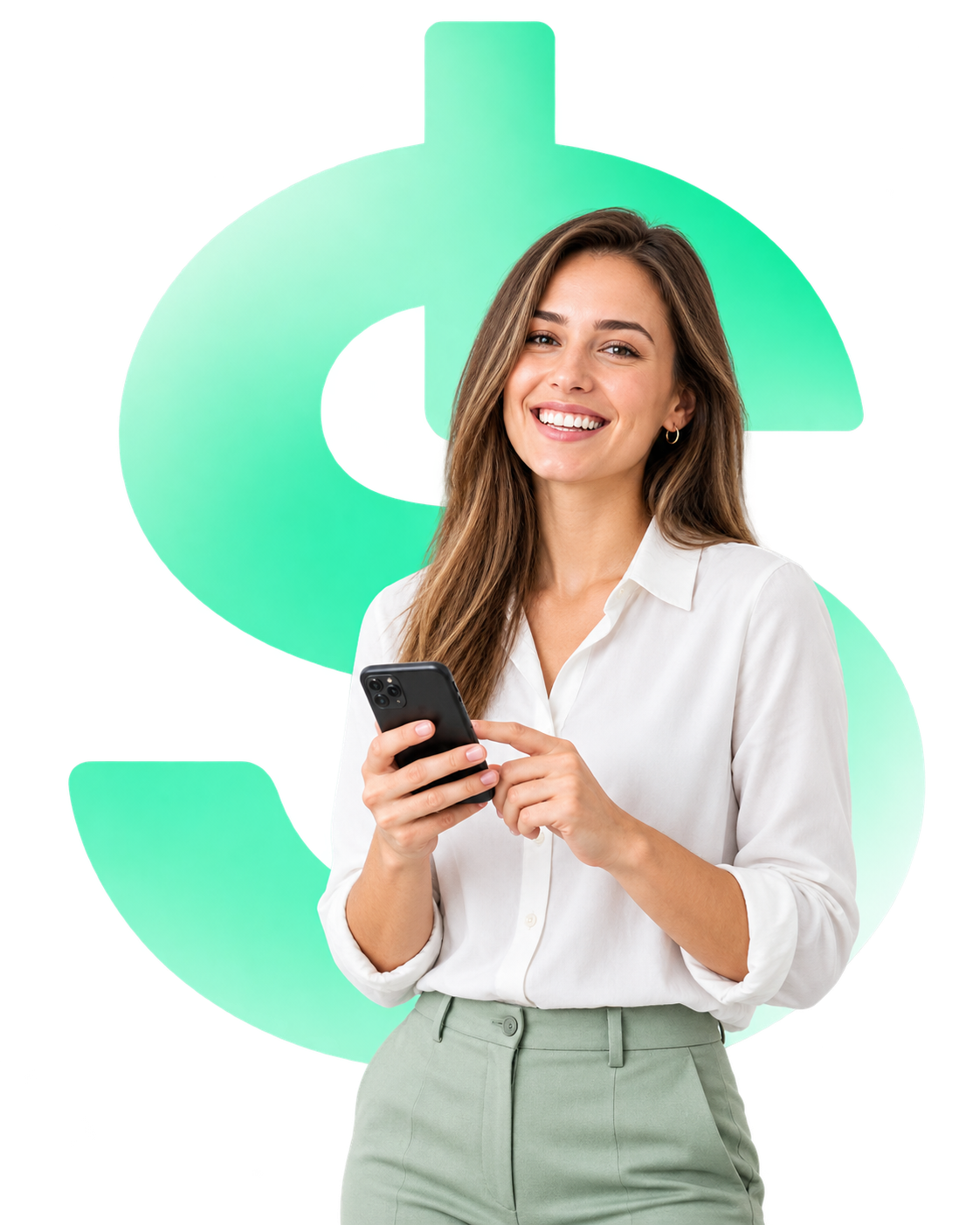 Woman exploring financial information